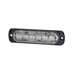 Luz Auxiliar de 12 LED, Rojo/Claro, SAE, Bisel Negro, Lente Transparente