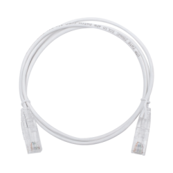 Cable de Parcheo Slim UTP Cat6 - 1 metro, Blanco, Diámetro Reducido (28 AWG)