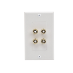 Placa de Pared | Postes de Unión Tipo Banana | Conexión para 2 Altavoces | Fácil Instalación | Conectores Chapados en Oro
