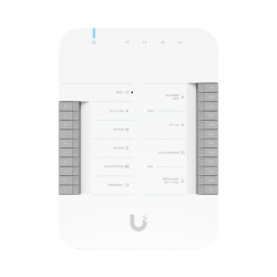 UniFi Access Hub Door, puede conectar 2 lectores y 2 cámaras (no incluidos) para controlar solo una puerta / 2 terminales AUX y 4 entradas adicionales (sensores y botones) POE 802.3bt no incluido