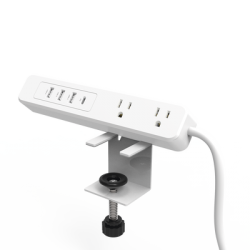Multicontacto con Montaje para Escritorio / Carga Rápida para 65 W / 3 x Nema 5-15P / 2 x USB-A (5V @3A) / 1 x USB-C (65W)