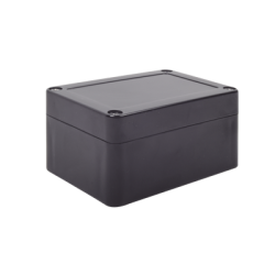 Gabinete Plástico Negro para Exterior (IP65) de 100 x 68 x 50 mm Cierre por Tornillos. 