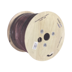  Carrete de 2 km de Fibra Óptica Aérea Mini Figura 8 G.657A1 tipo Drop, Monomodo de 2 Hilos (bifibra), Diseñada para Fusionarse, Color Negro, Span 80, (No Soporta Conectores Mecánicos)