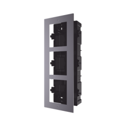 Base de 3 Espacios para EMPOTRAR Módulos de Videoporteros Hikvision