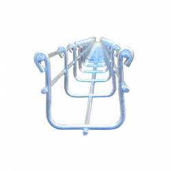 Charola versión light MallaFils 54/50 mm, con acabado Electro Zinc, tramo 3 m