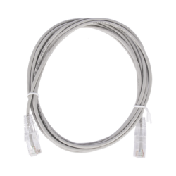 Cable de Parcheo Slim UTP Cat6 - 2 Metros (6.56 Pies) Gris Diámetro Reducido (28 AWG)