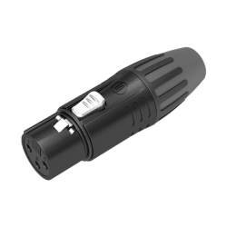 Conector XLR hembra | Carcasa Enchapada en Negro | Contactos Enchapados en Plata | 
