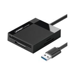 Lector de Tarjetas USB-A 3.0  a CompactFlash (CF)/ MemoryStick (MS)/ TransFlash (TF)/ SecureDigital (SD) | 4 en 1 | 5Gbps | Hasta 2TB | Soporta Windows/Mac OS/Linux/Android | Lectura de tarjetas simultánea | Cable de 15cm.