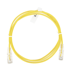 Cable de Parcheo Slim UTP Cat6 - 1 metro, Amarillo, Diámetro Reducido (28 AWG)