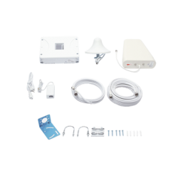 Kit Amplificador de Señal Celular 5G, 4G, 3G, VoLTE y Voz convencional. Funciona con Todos los Operadores. Soporta Múltiples Dispositivos y Tecnologías. Hasta 1200 metros cuadrados de Cobertura