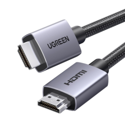 Cable HDMI 2.0 de Nylon Trenzado | 1 m | 4K@60Hz | ARC | Dolby ATMOS | True HD | DTS HD | HDR | 3D Inversivo  | 3 modos de Visualización | 3 Capas de Protección + 4 de Blindaje | Niquelado | Carcasa de Aluminio.