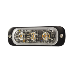 Luz Auxiliar de 3 LED, Roja, SAE, 12-24 Vcd, Lente transparente