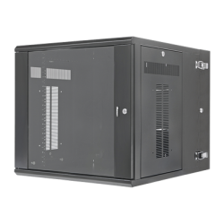 Gabinete PanZone de Montaje en Pared, de 19in, Puerta con Ventana de Seguridad, 12 UR, 762mm de Profundidad, Color Negro