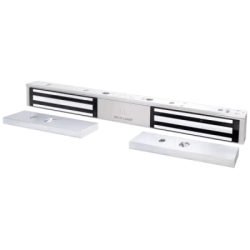 CERRADURA ELECTROMAGNÉTICA DE 600 LB, PUERTA DOBLE, SENSOR DE ADHERENCIA, LED DE ESTADO, LISTADO UL