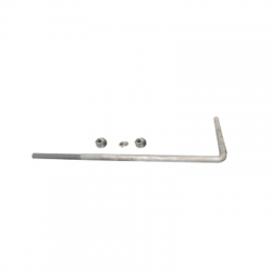 Ancla en L para instalación de postes o equipos similares (solo 1 pieza).