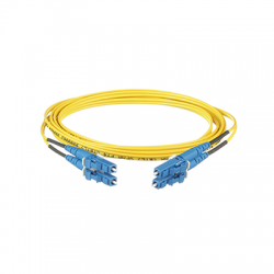 Jumper de Fibra Optica Monomodo 9/125 OS2, LC-LC Duplex, OFNR (Riser), Color Amarillo, 3 Metros