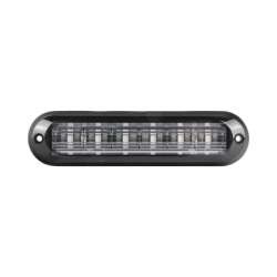 Luz Auxiliar Ultra Brillante IP67 de 6 LEDs, Color Claro, con mica transparente y bisel negro
