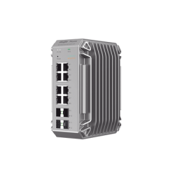 Switch Industrial PoE, Ideal para temperaturas Extremas y protección contra descargas, 8 Puertos Gigabit PoE 802.3 af/at, 4 Puertos SFP Administrable Cloud