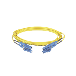 Jumper de Fibra Optica Monomodo 9/125 OS2, LC-LC Duplex, OFNR (Riser), Color Amarillo, 10 Metros