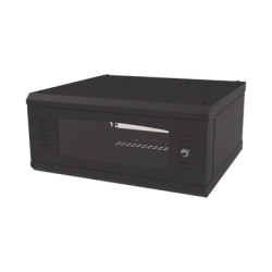 Gabinete de Montaje en Pared, Con Puerta de Cristal, Cuerpo Fijo con Rack, de 19in, 4UR, Color Negro