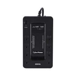 UPS de 650 VA/390 W, Topología Standby con Modo Ahorrador ECO, Entrada 120 Vca NEMA 5-15P, Con 8 Tomas NEMA 5-15R 