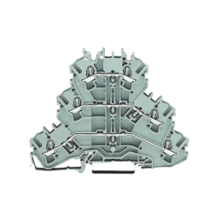 Borna de tres pisos; borna de paso/paso/paso; l/l/l; sin porta-etiquetas; apropiado para aplicaciones ex e ii; para carril din 3