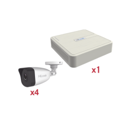 Kit IP 4Megapixel / NVR de 4 Canales con 4 Puertos PoE / 4 Cámaras IP Dual light con microfono