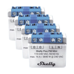 KIT 4 piezas El medidor de potencia más pequeño,  inteligente con Wi-Fi, medición de consumo, 1 canal 16A,