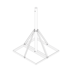 Base No Penetrante Base de 0.9 x 0.9 m con Mástil de 1.5 m x 2