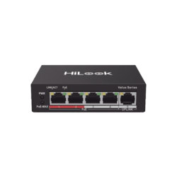 Switch PoE+ / 4 Puertos 10/100 Mbps PoE+ (af / at) / 1 Puerto 10/100 Mbps Uplink / Modo Extendido hasta 250 Metros / 35 Watts