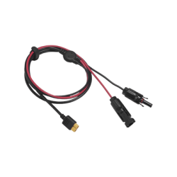 Cable 2.5 m, Negro, Calibre 10 AWG con Terminales MC4 Macho y Hebra para Terminal XT60