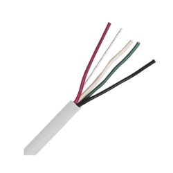Bobina de Cable 305 Metros: 4 x 18 AWG, Color Blanco, CM, Para Sistemas de Seguridad y Alarmas