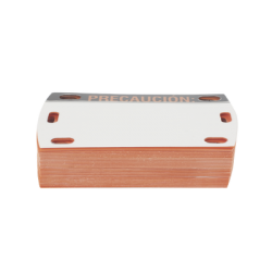 Etiqueta Autolaminada para Identificación de Fibra Optica Paquete de 25 piezas, Para Uso Interior/Exterior, Dimensiones de 90 x 50 mm, Color Negro con Naranja