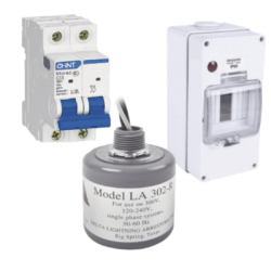 Kit de Centro de Carga Para Corriente Alterna, Breaker de hasta  400 Vca de 20 A con Supresor de Picos Transitorios.