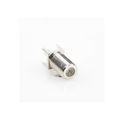 Conector F Hembra para PCB de Montaje Vertical, Níquel/ Estaño/ Polietileno.