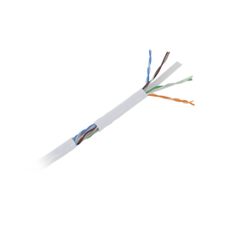 Bobina de Cable UTP de 305 m (1000 ft) Cat6 aleación de Cobre y Aluminio (CCA), color blanco, Uso exclusivo interior
