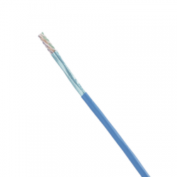 Bobina de Cable Blindado F/UTP de 4 Pares, Cat6A, Soporte de Aplicaciones 10GBase-T, CMR (Riser), Color Azul, 305m