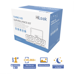 KIT TurboHD 720p / DVR 4 canales / 4 Cámaras Bala de Policarbonato / 4 Cables 18 Mts / 1 Fuente de Poder Profesional 