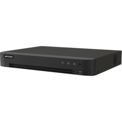 DVR 16 Canales TURBOHD + 16 Canales IP / 8 Megapixel (4K) / Audio Bidireccional / ACUSENSE / Audio Bidireccional / 1 Bahía de Disco Duro / Salida de Video en Full HD / H.265+