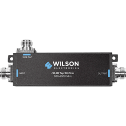 Separador TAP -10 dB con rango de frecuencia de 575 a 6000 MHz. Ideal para separar las antenas a diferentes longitudes de cable coaxial. 50 Ohm. Conectores N Hembra. 