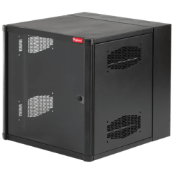 Gabinete AccessPlus de Montaje en Pared de 19in, Rieles Numerados y Roscados #10-32, Puerta con Ventana de Seguridad, 600 mm de Ancho, 762 mm de Profundidad, 12 UR, Color Negro