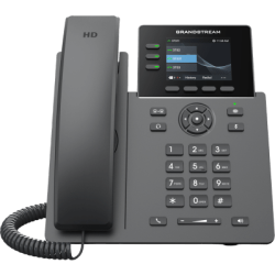 Teléfono IP Grado Operador / 3 Líneas / 12 Botones Virtuales Multiuso / Pantalla LCD 2.8 Pulgadas / Puertos Gigabit con PoE / Audio HD / Compatible con GDMS