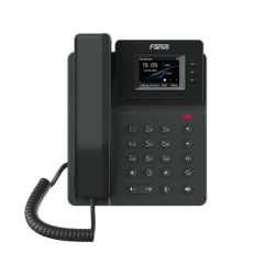 Teléfono IP empresarial para 4 líneas SIP con pantalla LCD de 2.4 pulgadas a color, Opus y conferencia de 6 vías, PoE.