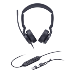 Diadema Alámbrica Yealink UH44 Dual USB-C/A Certificada con Microsoft Teams