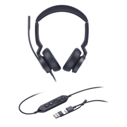 Diadema Alámbrica Yealink UH46 Dual USB-C/A Certificada con Microsoft Teams