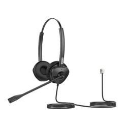 Diadema Binaural con Audio HD y Brazo Ajustable de 260°, Conexión RJ9 y Sonido de Alta Definición