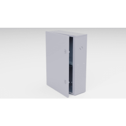 Gabinete para instalación de 2 Baterías , Fabricado en Lámina Galvanizada, Accesorios para poste (No incluidos)