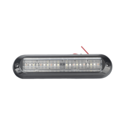 Luz Auxiliar Ultra Brillante  IP67 de 18 LEDs, Color Rojo/Azul/Ambar, con mica transparente y bisel negro