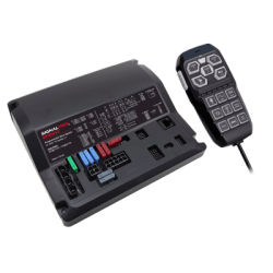 Sirena Vehicular de 200W de Potencia, Programable, Con Controlador Unimando de 15 Botones Para Control de Tonos, 12 Salidas Auxiliares y Micrófono