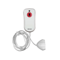 Pulsador de Cama Blanco Antibacteriano / Botón Rojo de Alarma 20mm / Conector Magnético / Protección IP67 / Cable 2m Resistente al Fuego / Libre de Halógenos / Braille 'SOS' 